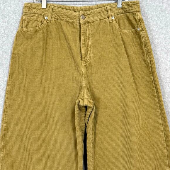WRAP London Wide-Leg Cord Trousers Size US 12 Crop Pants Earthy Boho Academia - Picture 4 of 16